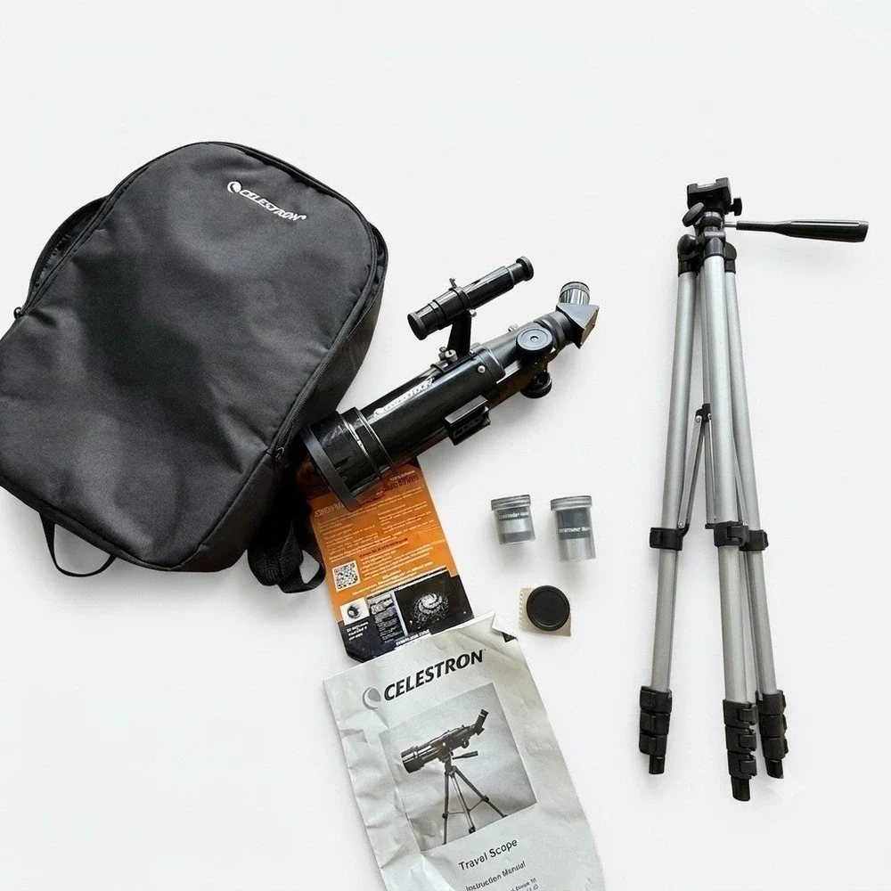 Celestron Travel Scope 70 Telescope with Tripod, Accessories & Backpack 21035